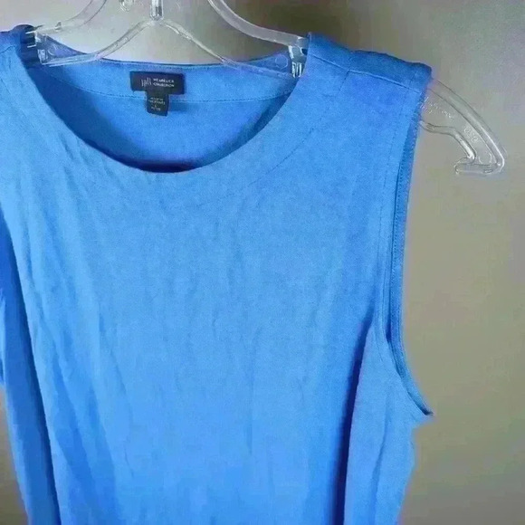 J.JILL Stretch Maxi "Wearever Collection" Hi-Low Tank Dress Morning Dew Blue - L - Picture 3 of 9